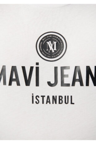 تی شرت سفید فاق نرمال آستین استاندارد مردانه ماوی | 066195-620