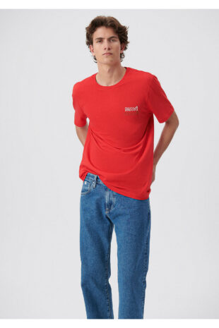 تی شرت قرمز آستین استاندارد مردانه ماوی | 066841-33099