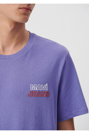 تی شرت بنفش فاق نرمال آستین استاندارد مردانه ماوی | 066841-34637