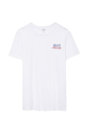 تی شرت سفید فاق نرمال آستین استاندارد مردانه ماوی | 66841