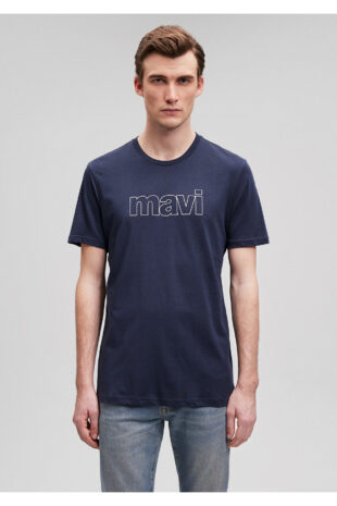 تی شرت لاجورد فاق نرمال آستین استاندارد مردانه ماوی | 065781-28417