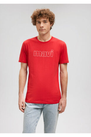 تی شرت قرمز فاق نرمال آستین استاندارد مردانه ماوی | 065781-34535