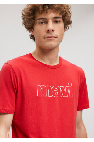 تی شرت قرمز فاق نرمال آستین استاندارد مردانه ماوی | 065781-34535