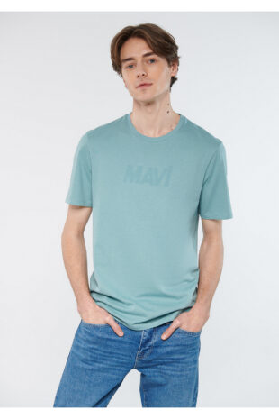تی شرت آبی فاق نرمال آستین استاندارد مردانه ماوی | 66846