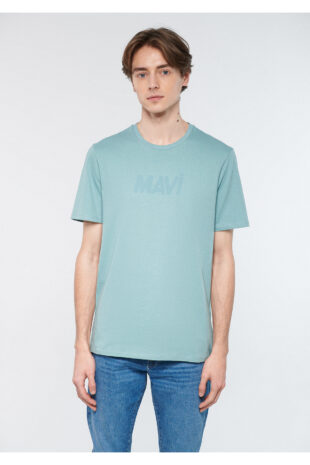 تی شرت آبی فاق نرمال آستین استاندارد مردانه ماوی | 66846