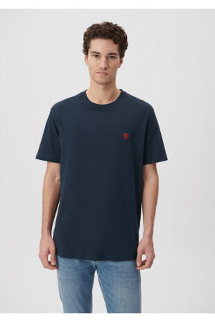 تی شرت لاجورد فاق نرمال آستین استاندارد مردانه ماوی | 067074-33207