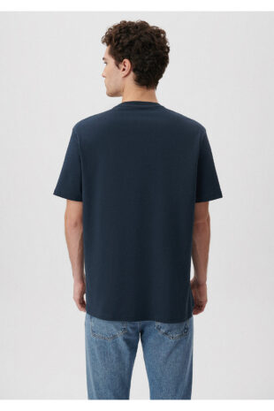 تی شرت لاجورد فاق نرمال آستین استاندارد مردانه ماوی | 067074-33207