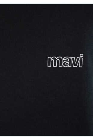 تی شرت سیاه فاق نرمال آستین استاندارد مردانه ماوی | 610360