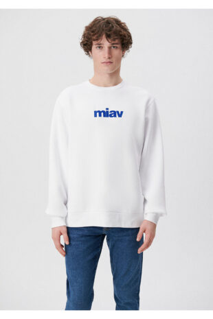 سویشرت سفید آستین استاندارد مردانه ماوی | 610925