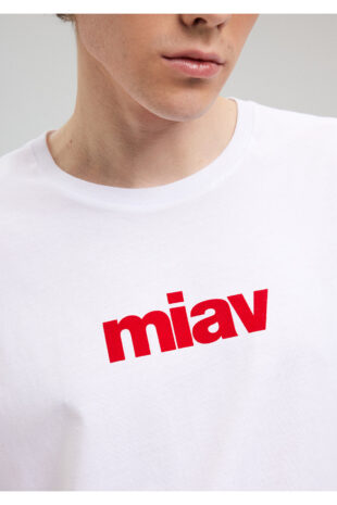 تی شرت سفید فاق نرمال آستین کوتاه مردانه ماوی | 67153