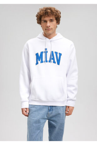 سویشرت سفید آستین استاندارد مردانه ماوی | 0S10122