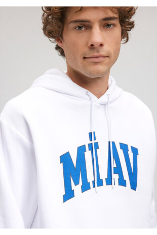 سویشرت سفید آستین استاندارد مردانه ماوی | 0S10122