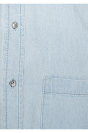 پیراهن آبی آستین استاندارد مردانه ماوی | 210222