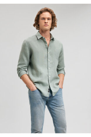 پیراهن خاکستری آستین استاندارد مردانه ماوی | 21190