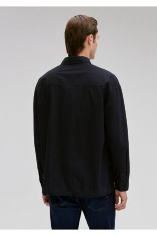 پیراهن لاجورد آستین استاندارد مردانه ماوی | 211195