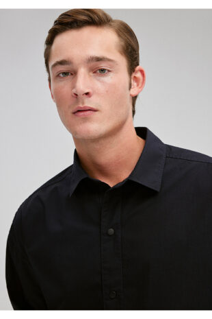 پیراهن لاجورد آستین استاندارد مردانه ماوی | 211195