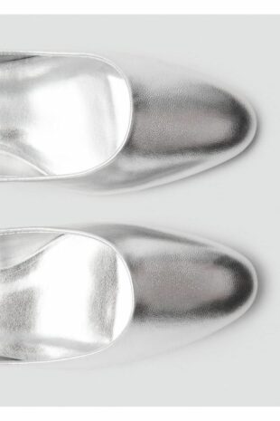 کفش سگک دار پاشنه بچه گربه نقره اي زنانه مانگو | 77082933