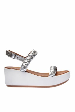 کفش پاشنه دار زنانه نقره ای اصل 120130001662 نقره اي زنانه اینچی | 120130001662