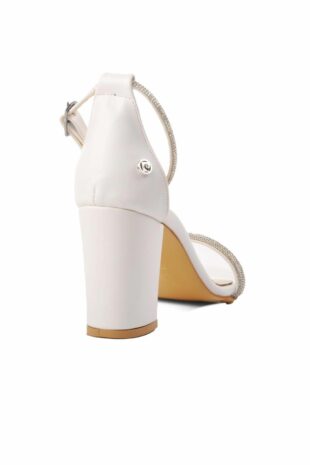 صندل پاشنه دار کفش مجلسی زنانه سفید سفید زنانه پیر کاردین | WP-00000000016994