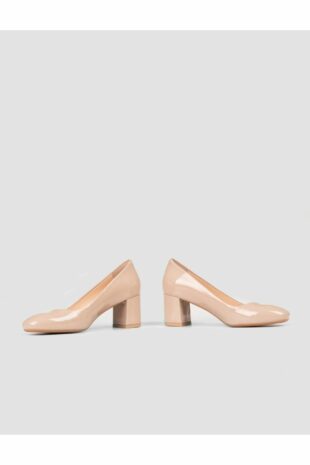 کفش های پاشنه ضخیم زنانه پودر چرم اصل صورتی زنانه کابانی | 119850