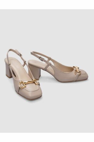 کفش پاشنه دار زنانه 100% پودر چرم اصل صورتی زنانه کابانی | 124484