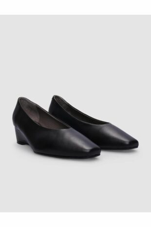 کفش زنانه 100% چرم اصل مشکی پاشنه دار سیاه زنانه کابانی | 125053