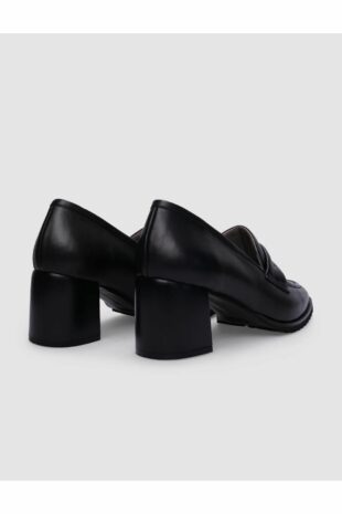 کفش های پاشنه ضخیم زنانه 100% چرم اصل مشکی سیاه زنانه کابانی | 125061