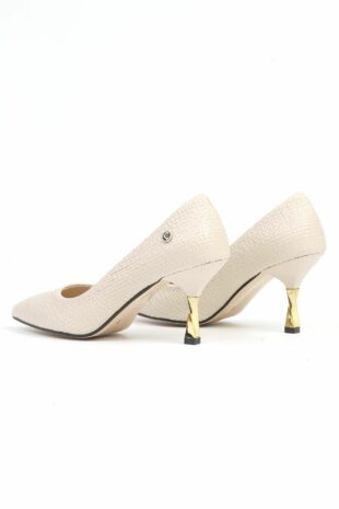 ® | PC-52571 - 3478 الگوی بژ - کفش پاشنه بلند زنانه بژ زنانه پیر کاردین | PC-52571