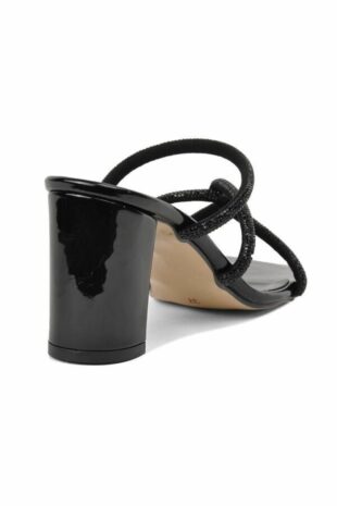 کفش مجلسی شب پاشنه سنگی سیاه زنانه پیر کاردین | PC-0588