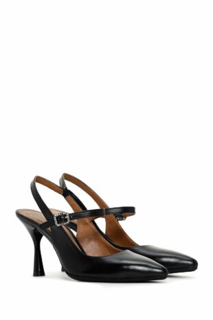 کفش کلاسیک پاشنه بلند سیاه زنانه دریمود | 24SFD132318 Derimod