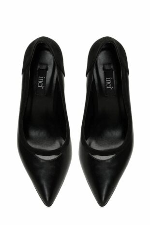 کفش کلاسیک پاشنه بلند سیاه زنانه اینچی | 25KS94000047 İnci