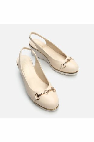 کفش کلاسیک پاشنه بلند بژ زنانه هوتیچ | 01AYH284410A Hotiç