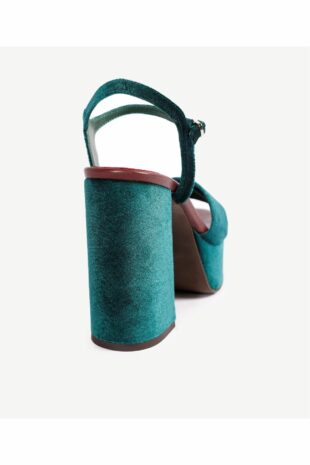 کفش کلاسیک پاشنه بلند سبز زنانه | 23KKAY4494 Yargıcı