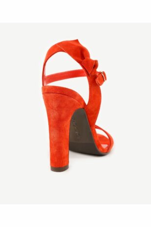 کفش پاشنه دار قرمز زنانه | 24YKAY4538 Yargıcı
