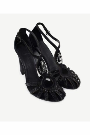 کفش پاشنه دار سیاه زنانه | 24YKAY4607 Yargıcı