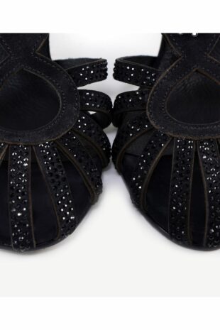 کفش پاشنه دار سیاه زنانه | 24YKAY4607 Yargıcı