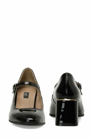 کفش کلاسیک پاشنه بلند سیاه زنانه اینچی | NOUR 4PR İnci