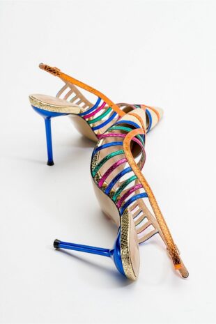 کفش کلاسیک پاشنه بلند طلایی زنانه لویی شوز | 225-5133 luvishoes