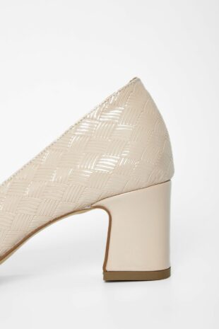 کفش کلاسیک پاشنه بلند بژ زنانه تامر تانچا | 828 8265 BN AYK SK23/24 Tamer Tanca