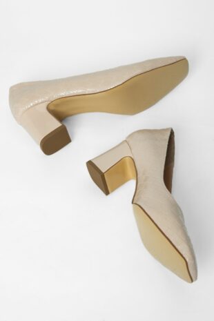 کفش کلاسیک پاشنه بلند بژ زنانه تامر تانچا | 828 8265 BN AYK SK23/24 Tamer Tanca