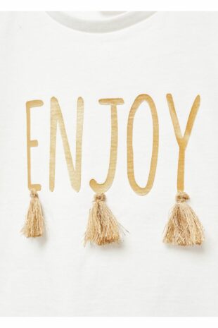 تی شرت سفید دخترانه مانگو | 67016009 MANGO