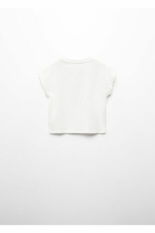 تی شرت سفید دخترانه مانگو | 67016009 MANGO