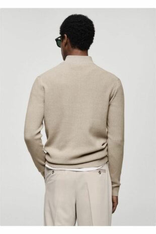 بافت بژ آستین بلند مردانه مانگو | 77034444 MANGO Man