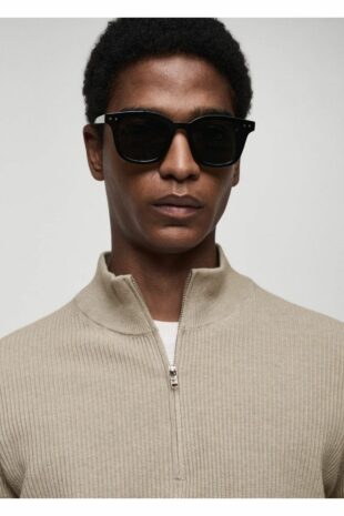 بافت بژ آستین بلند مردانه مانگو | 77034444 MANGO Man