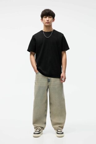 تی شرت خاکستری آستین کوتاه مردانه پول اند بیر | 3241918 Pull & Bear