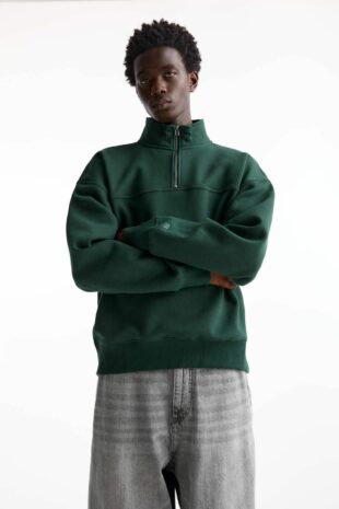 سویشرت سبز آستین بلند مردانه پول اند بیر | 7590501 Pull & Bear