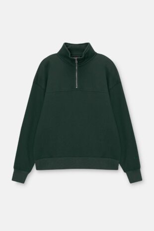 سویشرت سبز آستین بلند مردانه پول اند بیر | 7590501 Pull & Bear