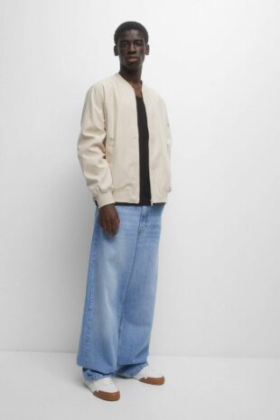 کت بژ آستین بلند مردانه پول اند بیر | 8710700 Pull & Bear