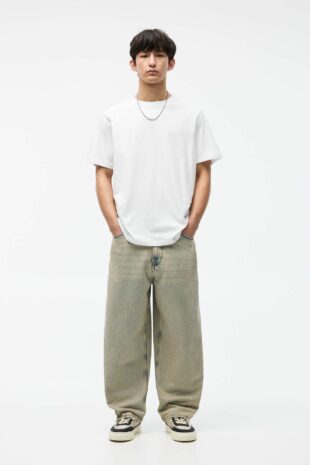 تی شرت بژ آستین کوتاه مردانه پول اند بیر | 3241918 Pull & Bear