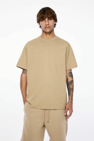 تی شرت بژ آستین کوتاه مردانه پول اند بیر | 3241999 Pull & Bear